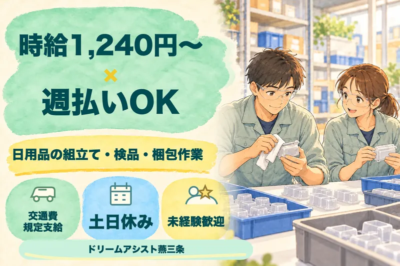 株式会社ドリームアシスト燕三条 西蒲原郡弥彦村エリアのアルバイト・バイト求人情報