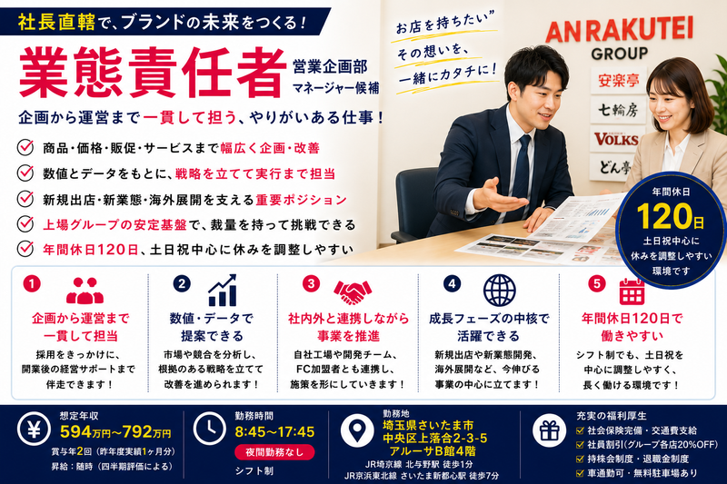 株式会社安楽亭の求人・転職情報
