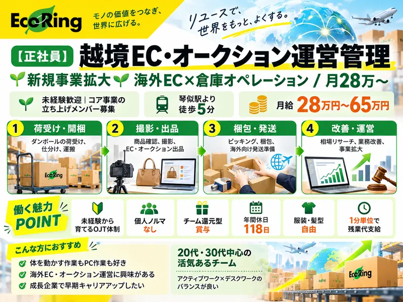 株式会社エコリングネクスト　エコリング札幌 琴似店のアルバイト・バイト求人情報