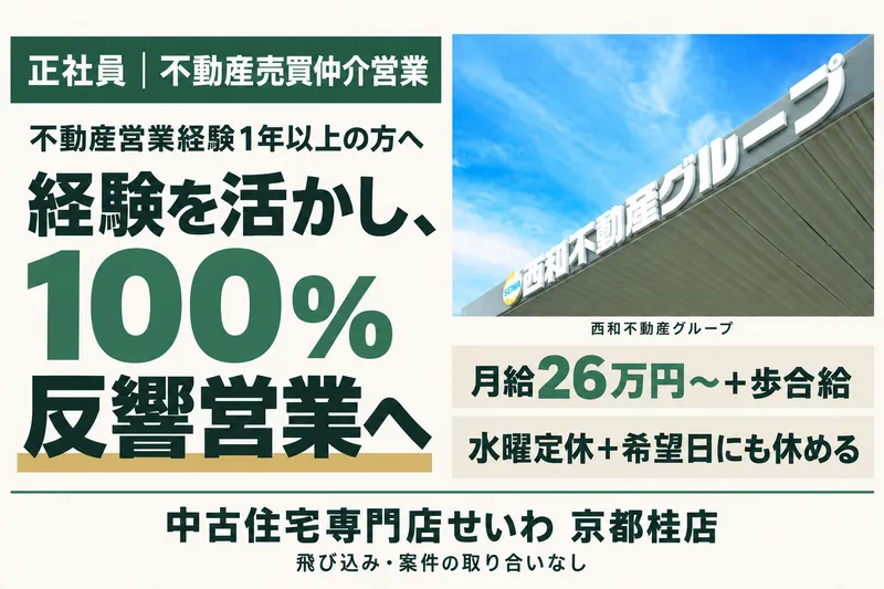 中古住宅専門店せいわ京都桂店のアルバイト・バイト求人情報