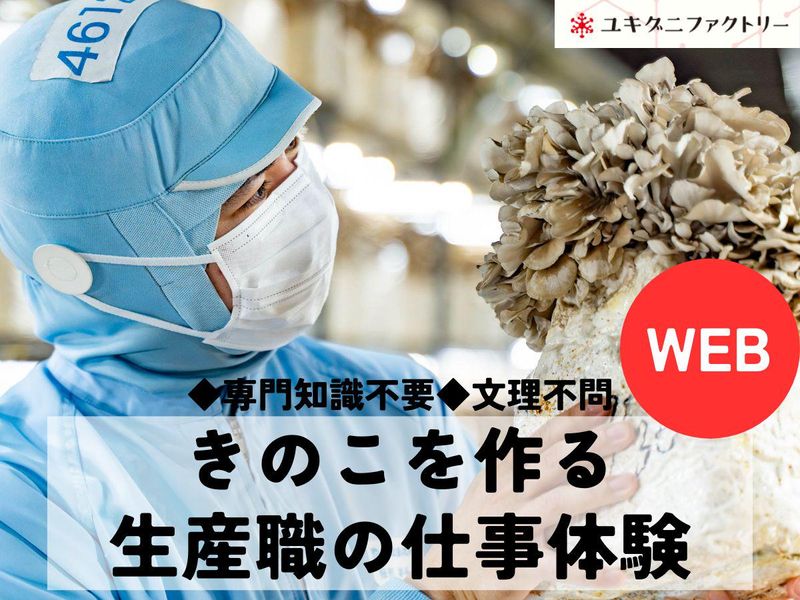 【WEB/1day】文理不問 きのこを作る生産職の仕事体験