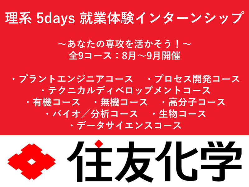 【28卒|千葉】プロセス開発インターンシップ|5days