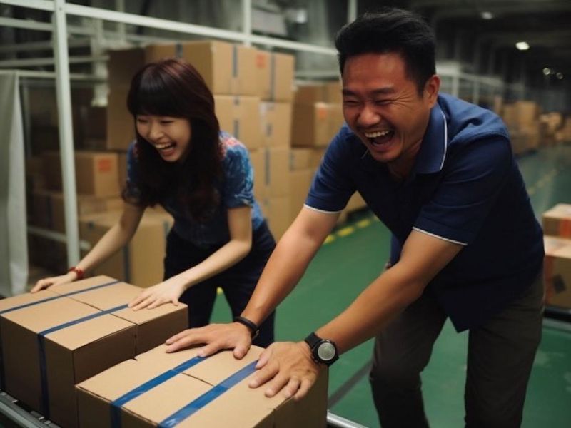 大和郡山市の段ボールメーカーの物流企業内