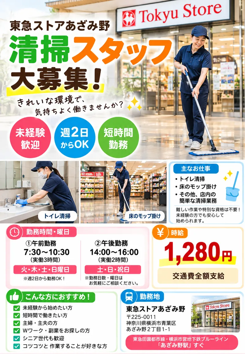 東急ストア あざみ野店のアルバイト・バイト求人情報
