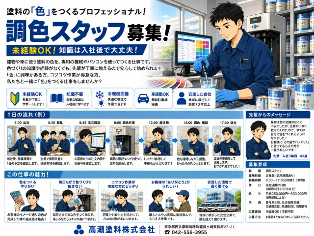 高瀬塗料㈱の求人・転職情報