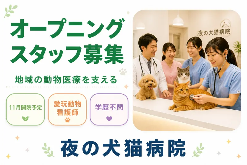 夜の犬猫病院の求人・転職情報