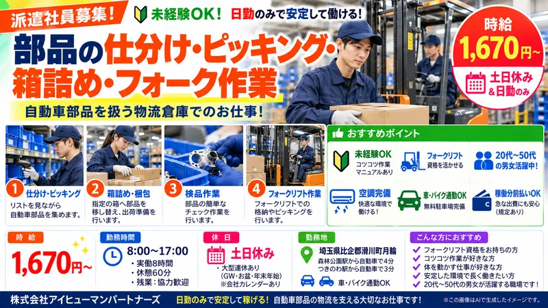 ㈱アイヒューマンパートナーズ【Y30-E】のアルバイト・バイト求人情報