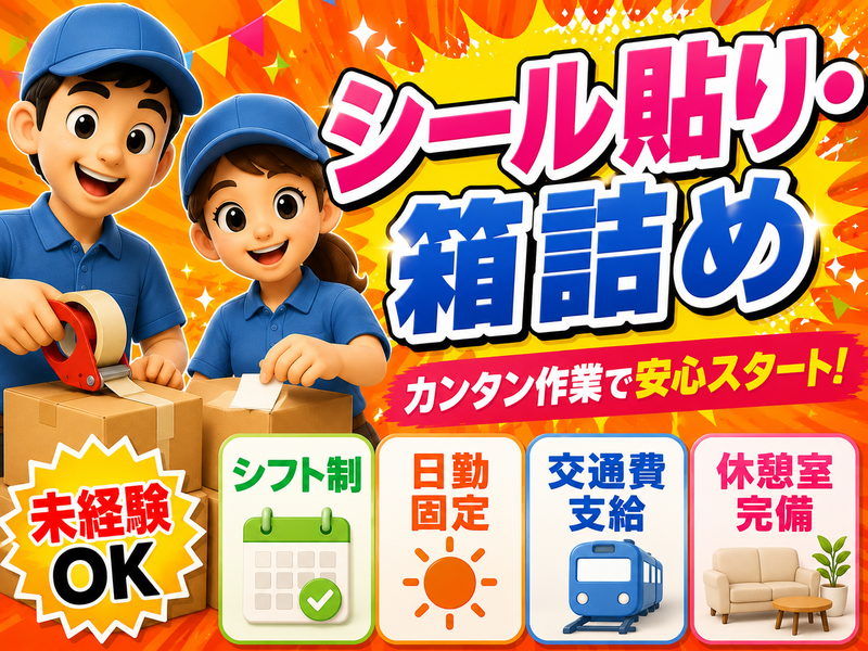 食品のシール貼り・仕分け作業|AQA-065
