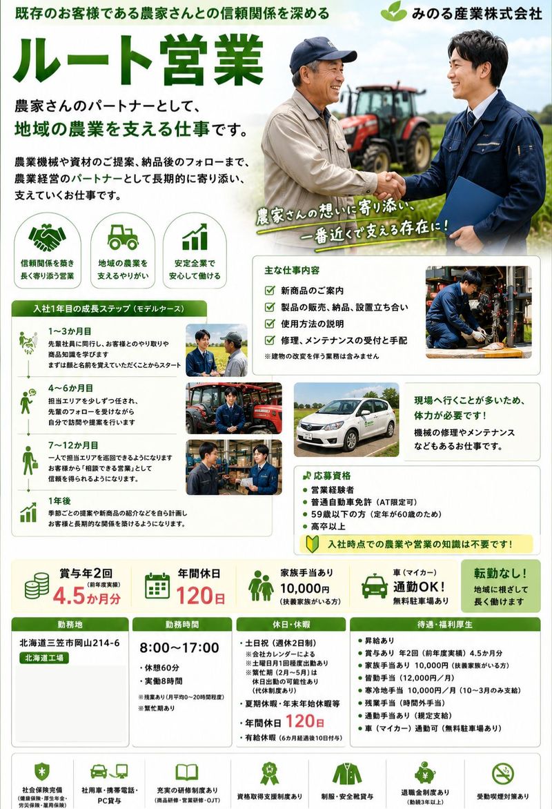 みのる産業株式会社　北海道工場の求人・転職情報