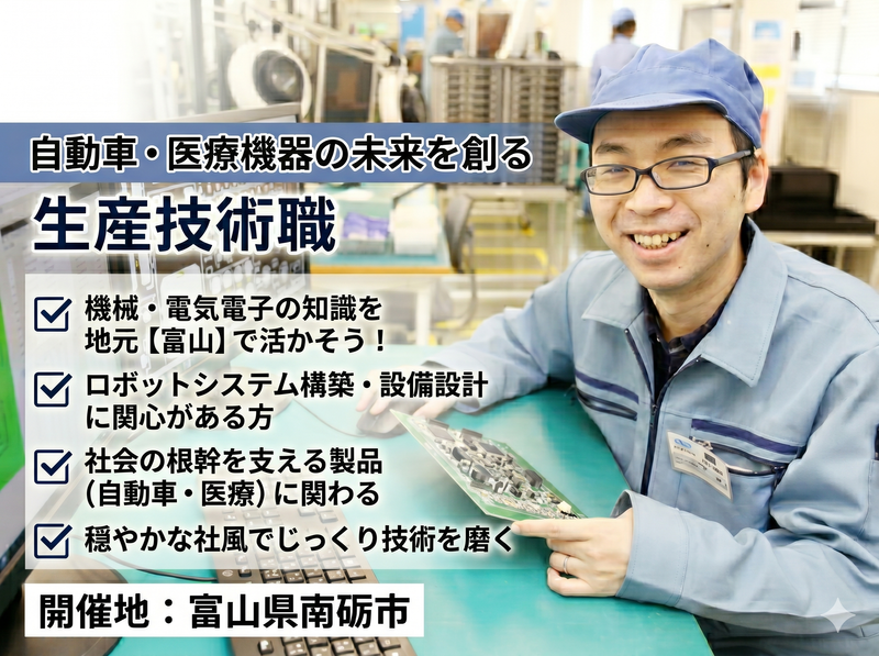 28卒|産業用ロボットと電子部品の生産技術(富山県開催)
