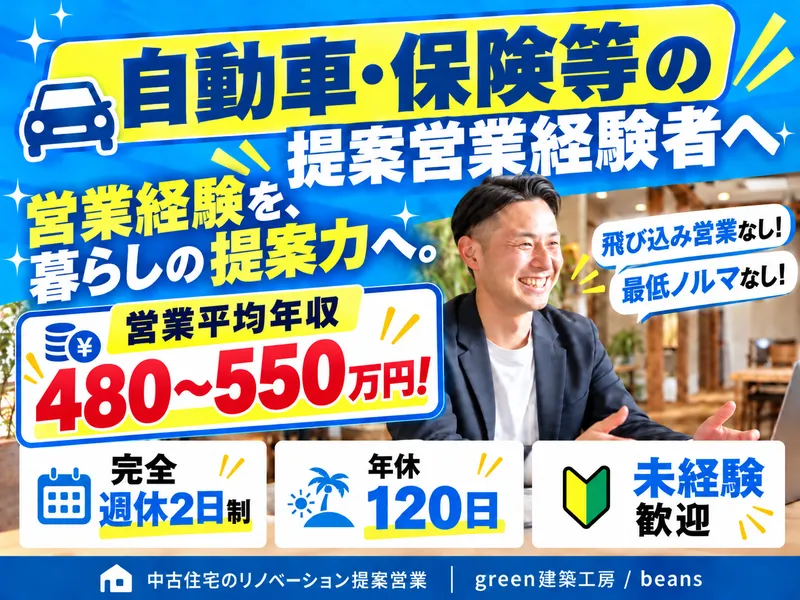 中古住宅×リノベーション専門店beansのアルバイト・バイト求人情報