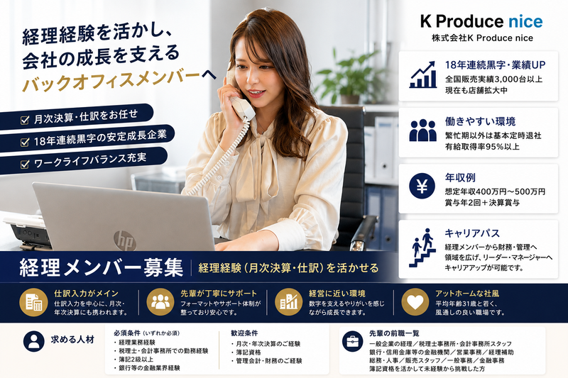 株式会社Ｋ　Ｐｒｏｄｕｃｅ　ｎｉｃｅの求人・転職情報