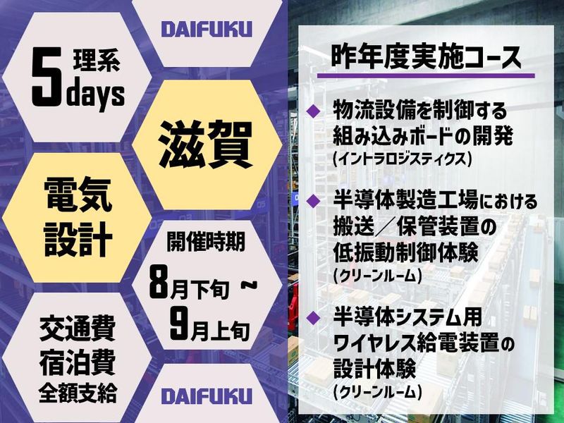 【滋賀/理系】マテハンNo.1の5days電気設計職体験