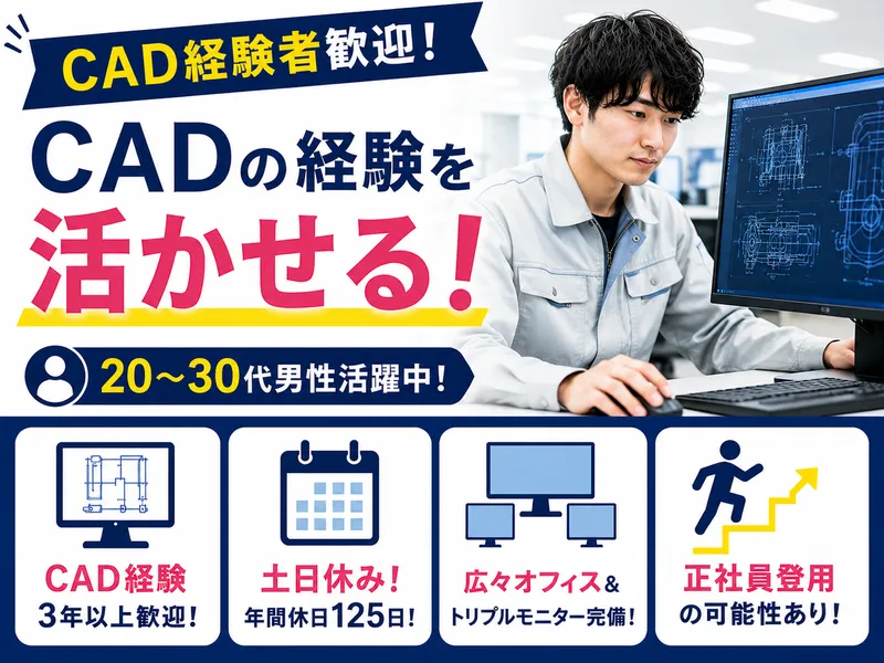 CADオペレーター|電機設計(経験活かせる・正社員登用あり)