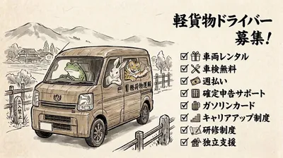 東京都 世田谷区の業務委託 車両レンタル無料 軽貨物ドライバーの求人 