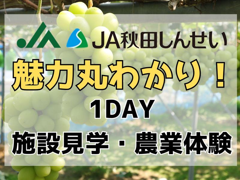 秋田開催|施設見学・農業体験付き!JAの1DAY仕事体験