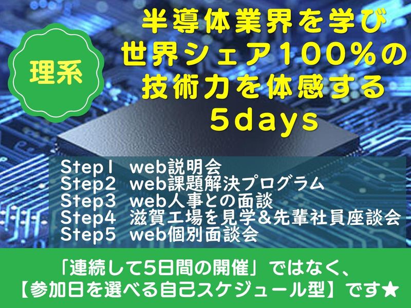 【28卒】半導体製造装置メーカーの技術系総合職 5days