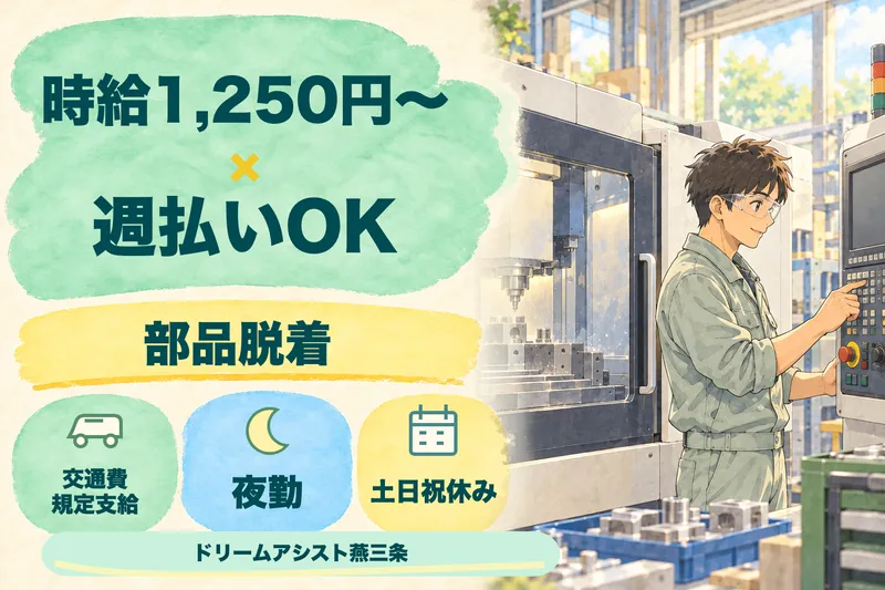 株式会社ドリームアシスト燕三条 南蒲原郡田上町エリアのアルバイト・バイト求人情報