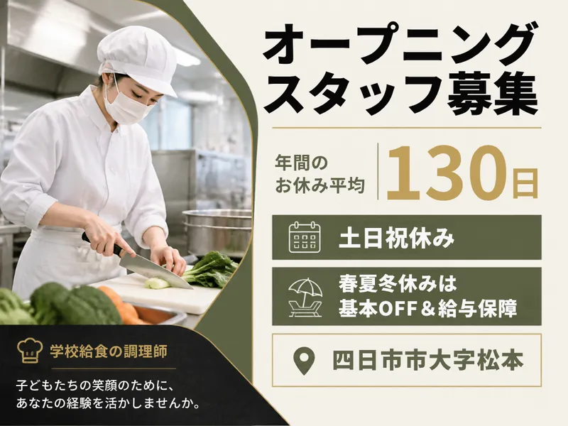 四日市市大字松本　学校給食のアルバイト・バイト求人情報