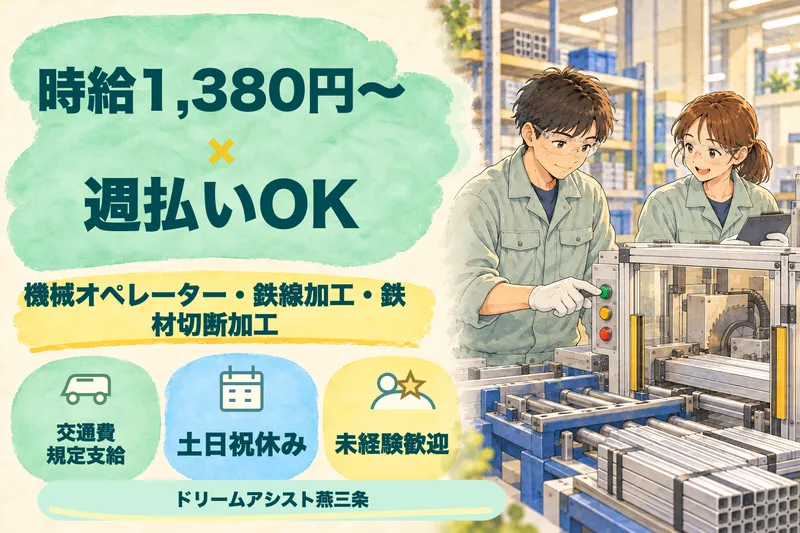 株式会社ドリームアシスト燕三条 三条市エリアのアルバイト・バイト求人情報