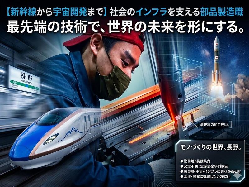 【新幹線から宇宙開発まで】社会のインフラを支える部品製造職